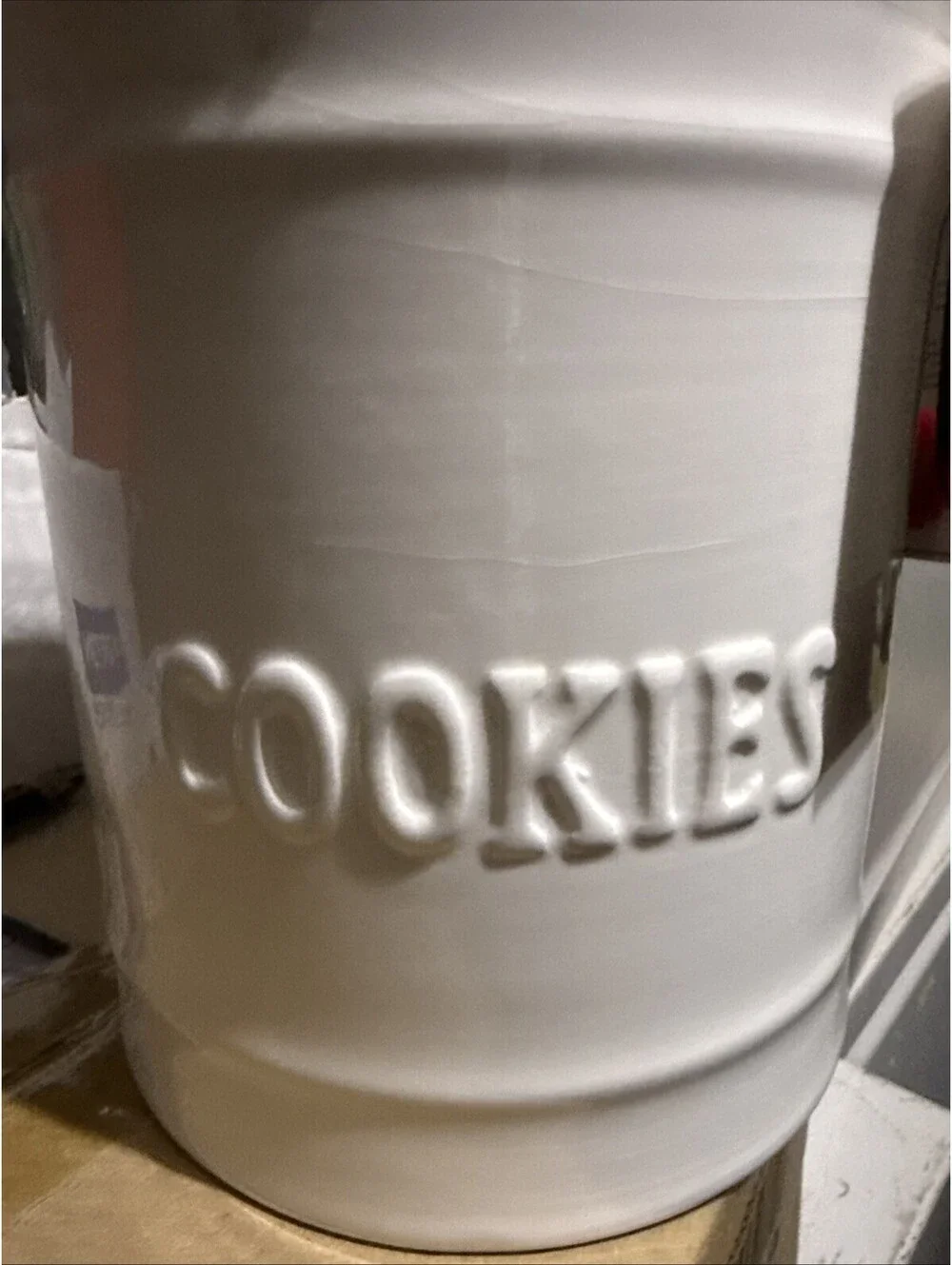 Aldi Merry Moments Mr Christmas LED Lit Tree Ceramic Cookie Jar White 11.75 in